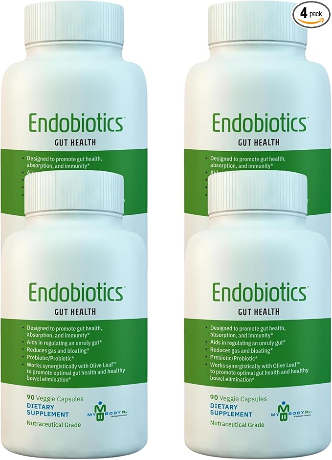 Endobiotics Gut Support Supplement - Rich Blend of Eight Beneficial Bacteria for Optimal Digestive Health-90 Capsules 4pk