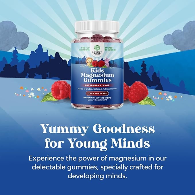 Bundle of Kids Calm Magnesium - Gummies for Nerve Bone and Muscle Health and Kids DHA - Omega 3 Gummies with Vegetarian Omega 3 6 9 for Vision Brain &amp Immunity - 90 Count