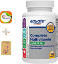 Equate Adult 50+ One Daily Complete Multivitamin/Multimineral Supplement 125 Tablets Comprehensive Multivitamin for Adults Over 50 + Createandbundle Sticker