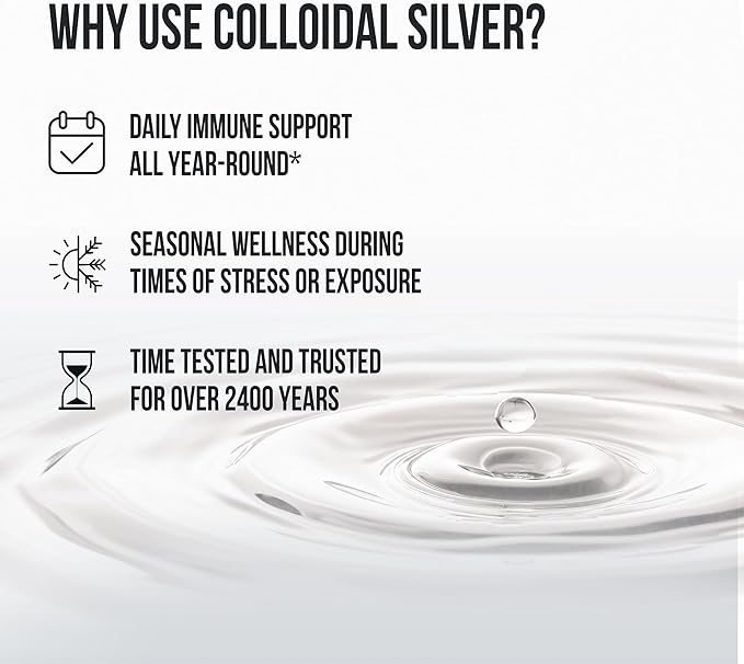 Sovereign Silver Immune Support - Colloidal Silver Bio-Active Silver Hydrosol 10 ppm Liquid Twist Top 16 Fl Oz (473 mL)
