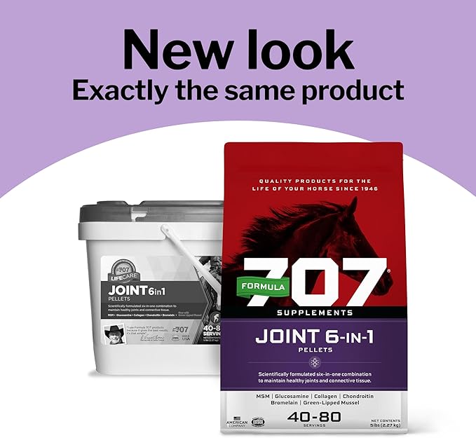 Formula 707 Joint 6in1 Equine Supplement Daily Fresh Packs – Support for Joint Integrity and Inflammatory Response in Horses – Green-Lipped Mussel MSM Glucosamine Chondroitin &amp Collagen