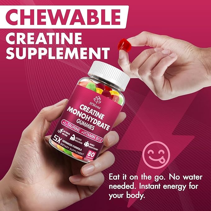 Creatine Monohydrate Gummies - 5g for Men &amp Women 320 Count and Creatine Chewable Supplements for Muscle Gain Muscle Strength Energy Boost and Muscle Builder Sugar Free Vegan