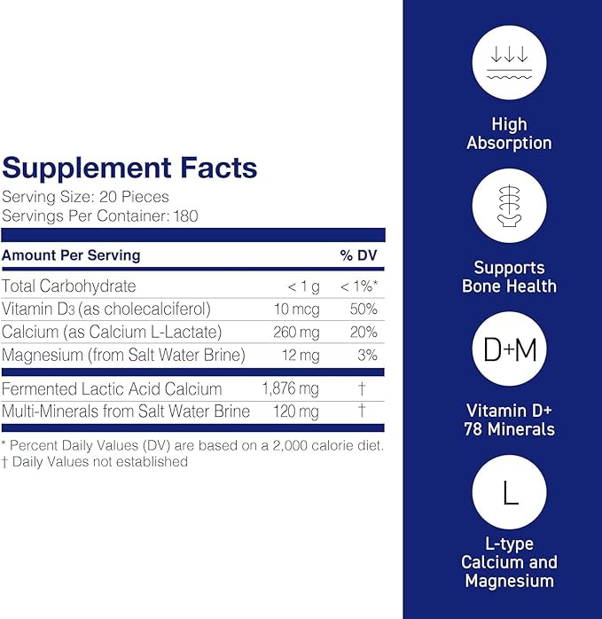 Umeken Mineral L-Cal Calcium with Vitamin D3 6 Month Supply Water Soluble Ball Format with Magnesium &amp Minerals Fast Absorbing Calcium Magnesium D3 Supplement 3600 Balls 360g Pack of 1