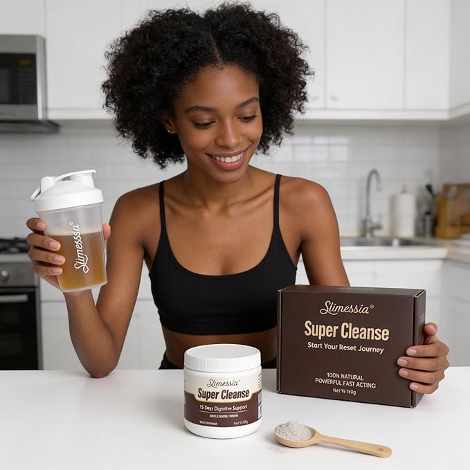 Slimessia Super Cleanse 15 Days Digestive Support Complex Herbal Formula with Free Shaker Luxury Gift Box 159 g