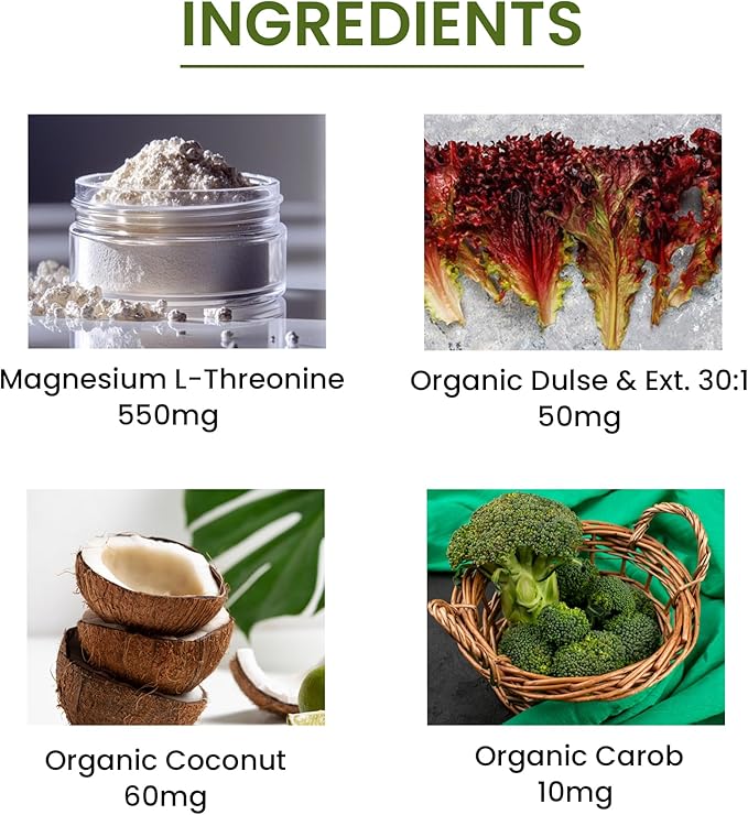 Green Organic Supplements Magnesium L-Threonine 90 VCaps (Pack of 4)