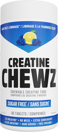 PVL Creatine Chewz – Sugar-Free Chewable Creatine Tablets for On-The-Go Use – 5g Creatine Monohydrate Per Day – Pre Workout &amp Post Workout Protein Support – 80 Tablets – Blue Razz Lemonade