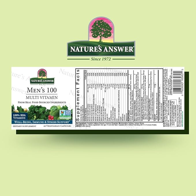 Nature's Answer Men's 100 Multivitamin 60 Vegetarian Capsules