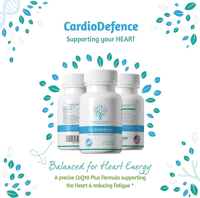 CardioDefence – 90 Capsules – a precise balance of CoQ10 D-Ribose Acetyl L-Carnitine B Vitamins and MCT to contribute to the normal function of the heart and reduce tiredness and fatigue