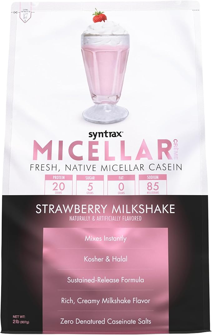 Syntrax Nutrition Micellar Creme Fresh Native Micellar Casein Strawberry Milkshake 2 lbs.