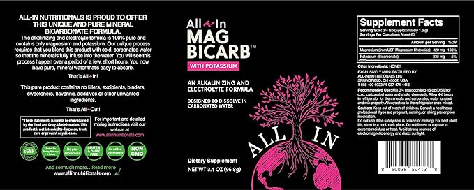All In Nutritionals Mag Bicarb-60 Servings Per Jar!