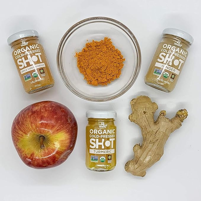 ALLWELLO Cold-Pressed Ginger Shot 60 mL USDA Organic Immune Booster with Natu-RAL | 12 Units per case (12 Pack)
