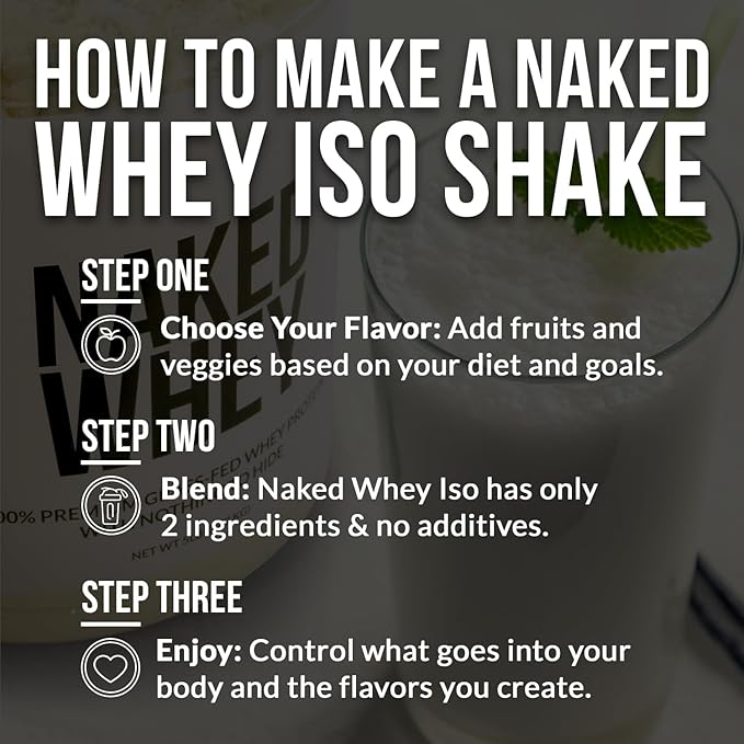 NAKED Chocolate Whey Isolate Protein Powder (24 Servings) Pure Micronized Creatine Monohydrate 500g (100 Servings) – Grass-Fed Bulk Non-GMO Gluten Free Soy Free