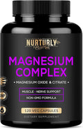 Magnesium Citrate &amp Oxide 500mg Complex Supplement - High Absorption Maximum Strength - Helps Support Bone Density and Strength Muscles Energy and Sleep - 120 Vegan Capsules