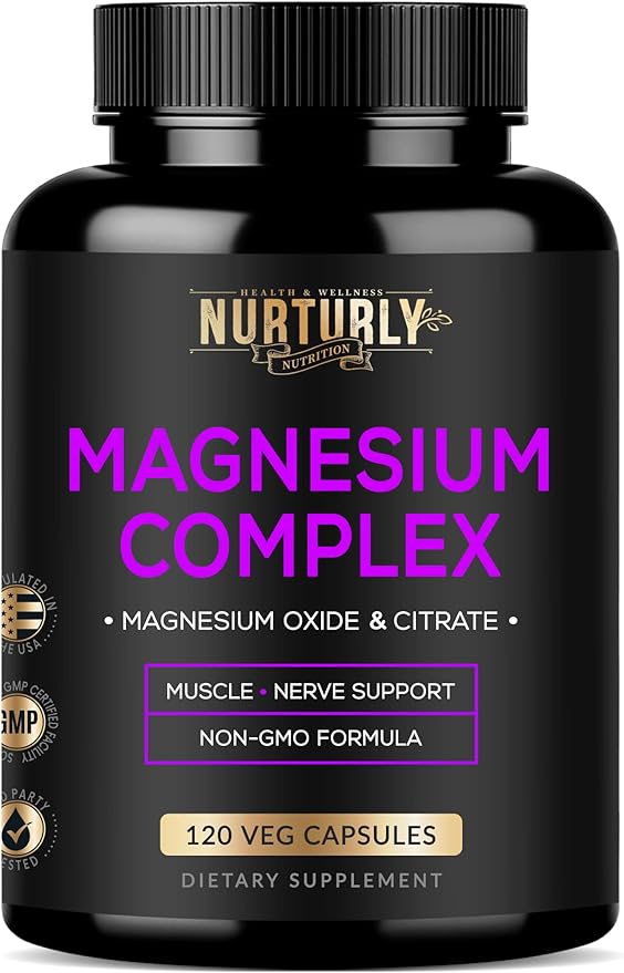 Magnesium Citrate &amp Oxide 500mg Complex Supplement and Turmeric Curcumin - High Absorption Maximum Strength - Turmeric Supplements for Joint Hearth Health