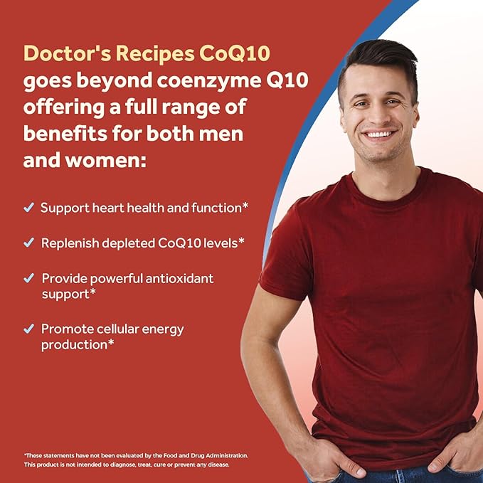 Doctor's Recipes CoQ10 200mg + Vitamin B Complex Bundle High Absorption Coenzyme Q10 with Olive Oil &amp Complete B Vitamins Energy Metabolism &amp Daily Support 300 Total Capsules