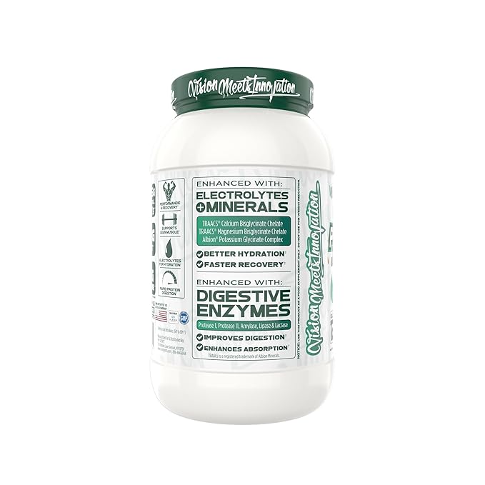 Protolyte Natural Plant Protein by VMI Sports with Electrolytes and Enzymes | Zero Sugar – Zero Dairy – Gluten Free | 20 G Protein + 10.5 G of EAAs (25 serving Chocolate Peanut Butter)