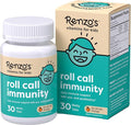 Renzo's Roll Call Immunity - Dissolvable Kids Immune Support Supplement with IMMUSE Postbiotic Sugar-Free Kids Vitamins 30 Orange-Flavored Melty Tabs