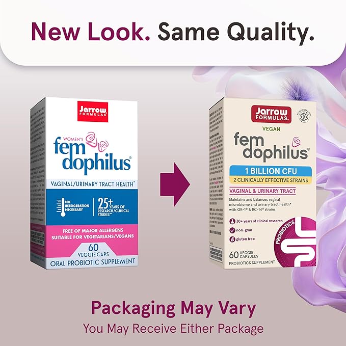 Jarrow Formulas Probiotics Bundle with Fem-Dophilus 1 Billion CFU and Jarro-Dophilus EPS 10 Billion CFU 180 Veggie Capsules