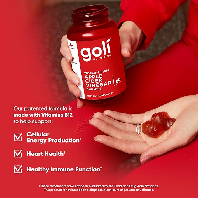 Goli Apple Cider Vinegar Gummies - Worlds First ACV Gummy with Vitamin B12 Beetroot &amp Pomegranate - Vegan Non-GMO Gluten-Free 300 Count (5 Pack)