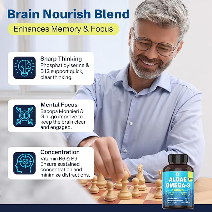 Vegan Iron Gummies &amp Plant-Based Algae Omega 3 1200mg Supplement