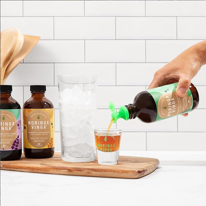 Organic Spearmint &amp Rosemary Moringa Infusion – Daily Herbal Tonic with Apple Cider Vinegar Honey | Supports Mental Clarity &amp Circulation | Non-GMO 16 oz