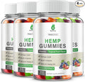 4 Pack Organic Hemp Gummies Extra Strengthen High Potency with Pure Hemp Oil Extract Vegan Edible Bear Candy for Relaxation and Peace