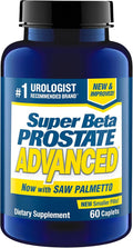 SUPER BETA PROSTATE Advanced with Saw Palmetto - Prostate Health Supplements for Men Bladder &amp Urinary Support with Beta-sitosterol Reishi Saw Palmetto Vitamin D Zinc Oxide Selenium - 60 Cou