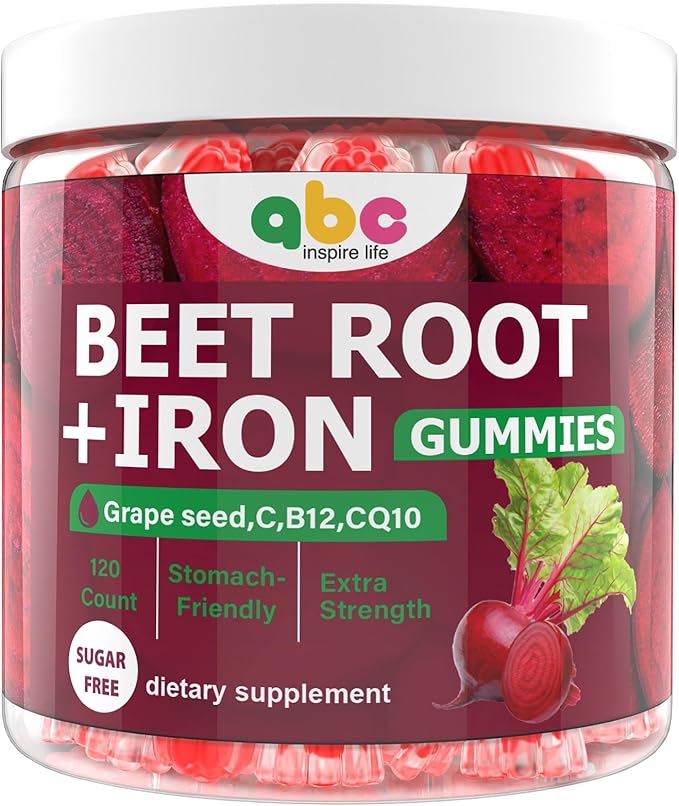 Vitamin B Complex Gummies for Adult Kid-Pineapple Flavor-Chewable Supplement Beet Root Gummies 3000MG-Red Beets Chewables with Beetroot