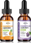 2 Pack Magnesium Complex Liquid Drops Pineapple &amp Grape Flavor