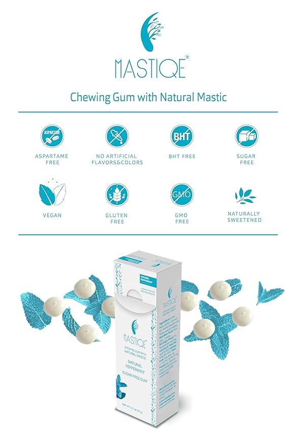 Mastiqe Sugar Free Hard Chewing Gum with Natural Mastic (Variety Pack)