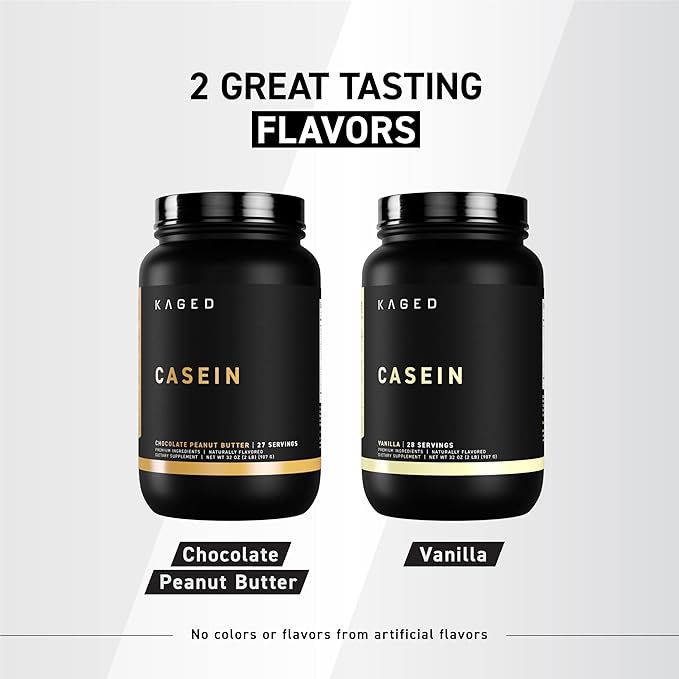 Kaged Premium Casein Protein Powder | Vanilla | Micellar Casein | Banned-Substance Free Supplement Build Muscle Recover Faster | Kasein | 28 Servings