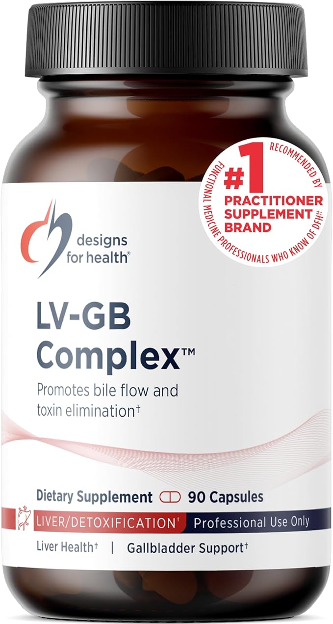 Designs for Health LV-GB Complex - Liver Detox Supplements for Gallbladder Support with Milk Thistle Artichoke Vitamins + Ox Bile - Supports Bile Flow + Toxin Elimination (90 Capsules)