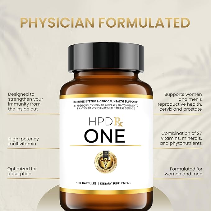 HPD Rx ONE Immunity Boost Multivitamin | Supplements for Women and Men | Advanced Immunity Defense Support | Helps Immune Response | 2-Month Supply 360 Capsules Pack of 2