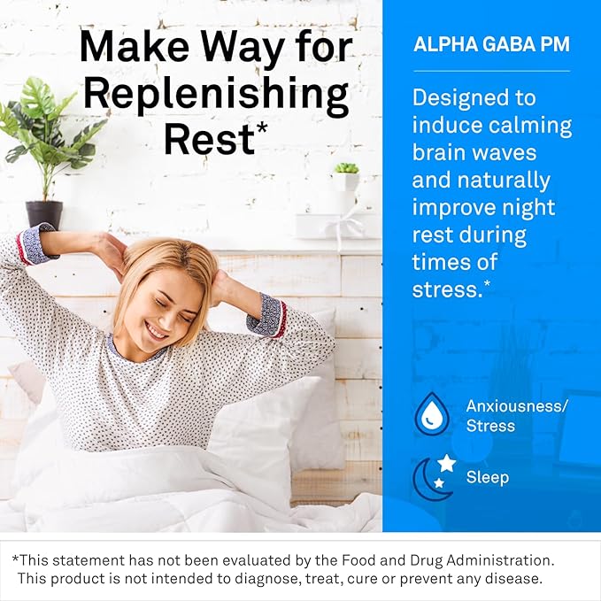 NeuroScience Stress Response &amp Sleep Set - Alpha GABA PM + Calm CP with Melatonin L-theanine Banaba Leaf &amp More (2 Products 60 Count Each)