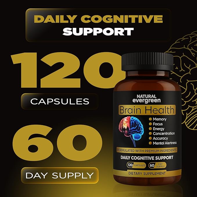 Brain Supplements for Memory and Focus – Nootropic for Men &amp Women | Supports Memory Mental Clarity &amp Focus | Capsules with L-Theanine Vitamin B6 &amp Phosphatidylserine (120)