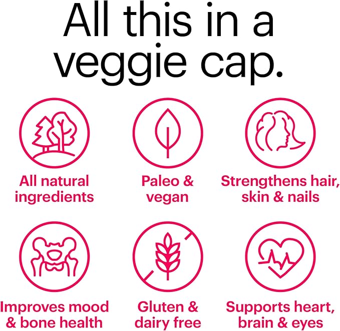 Wellthy Her Women's Daily Vegan Multivitamin for Women Natural Ingredients for Healthy Hair Skin &amp Nails with Essential Micronutrients (30 Day)
