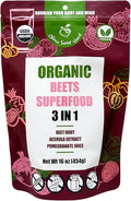 Cherie Sweet Heart USDA Organic Beets Superfood Powder 3-in-1 Nitric Oxide Support Healthy Blood Pressure and Blood Circulation 454g 16 oz Pouch