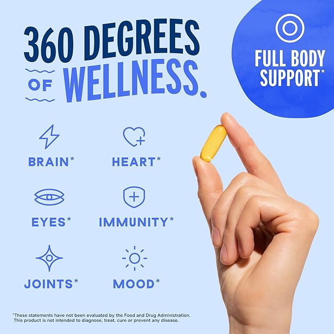 Oceanblue Professional Omega-3 2100mg Fish Oil Supplement - Triple Strength High Potency EPA DHA &amp DPA - Burpless Wild-Caught Natural Orange Flavor - 138 Softgels