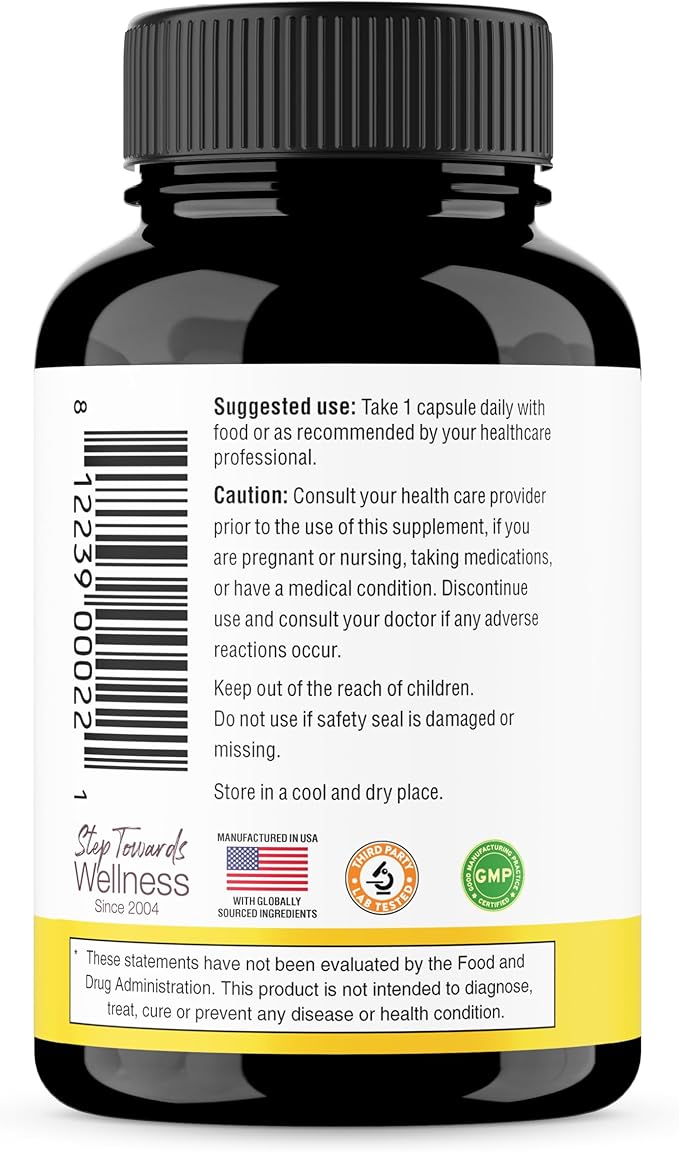 Sandhu's Curcumin C3 Complex with BioPerine 60 Capsules | Non-GMO | High Absorption from Turmeric Root