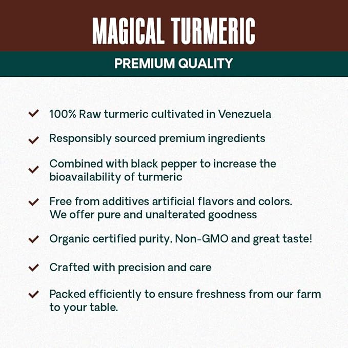JESSICA WELLNESS Magical Cocoa Turmeric Ginger Tea Black Pepper and Stevia | Ginger Turmeric Cocoa Tea Organic Blend | 3.5 oz