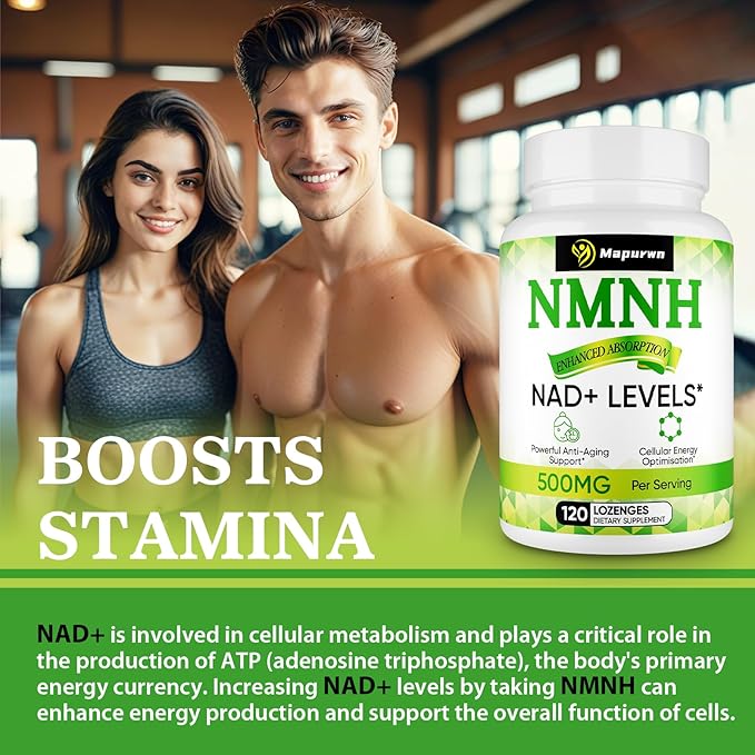 NMNH (Dihydronicotinamide Mononucleotide) NMN Supplement Alternative 500mg per Serving NAD NMNH Supplements for Women to Boost NAD+ Levels As We Age Anti Aging Energy Focus Non-GMO 240 Count