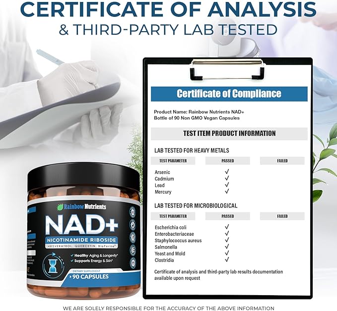 2010 MG NAD+ Supplement- Nicotinamide Riboside Resveratrol Quercetin &amp BioPerine® (High Absorption)- Natural NAD Booster for Anti-Aging Cellular Energy Skin- For Women &amp Men- 90 V Capsules