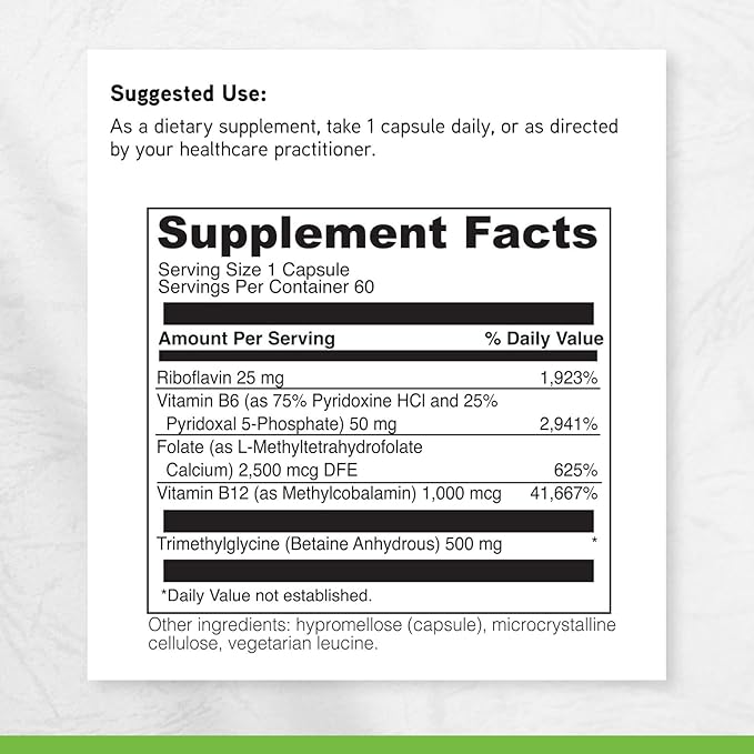 DAVINCI Labs Methyl Benefits - Dietary Supplement to Support Healthy Methylation Detoxification and Energy Production* - with Vitamin B6 B12 Folate and More - Gluten-Free - 60 Vegetarian Capsules