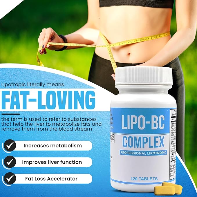 Legere Pharmaceuticals Lipo-BC B-Complex Lipotropic Pills for Clean Energy and Wellness (120 Tablets)