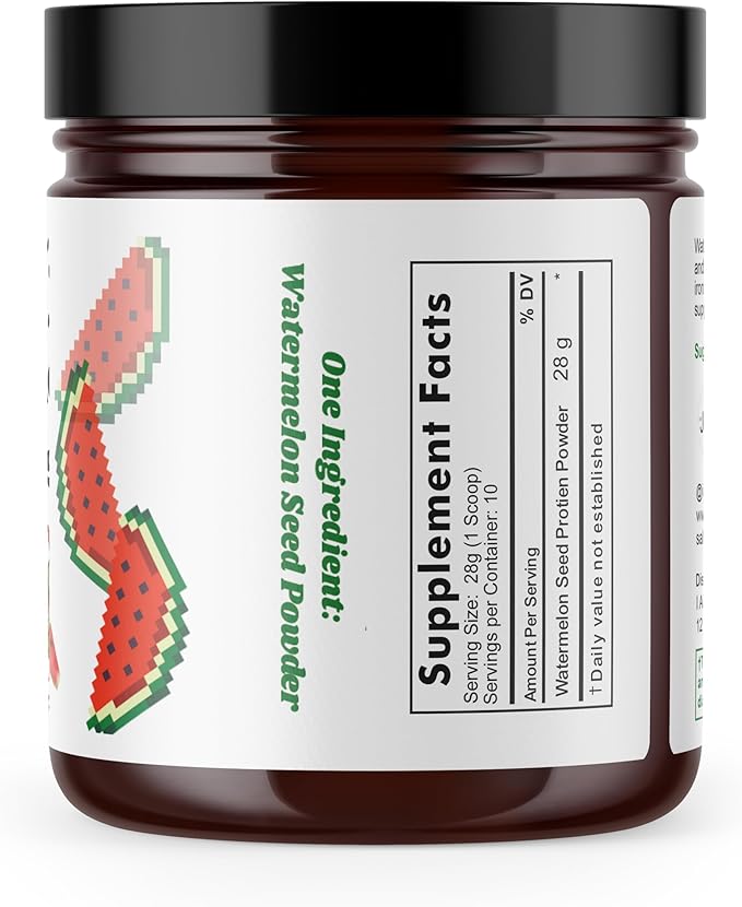 I Am Joy co. Watermelon Seed Protein Powder | Pure Pesticide-Free Nutrient Dense Protein Rich High in Magnesium Iron &amp Zinc | Add to Tea &amp Smoothies | Non-GMO | Vegan | 16oz Jar
