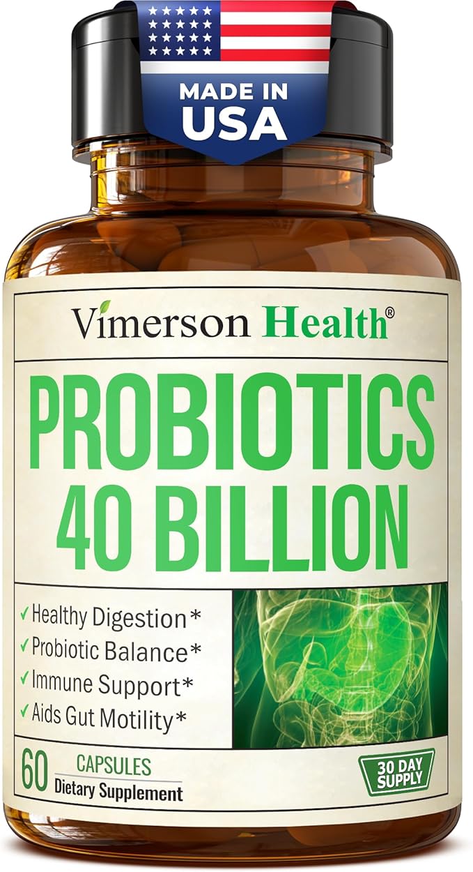 Probiotics for Women &amp Men with Prebiotics - 40 Billion CFU Probiotics for Digestive Health Gut Health &amp Immune Support Supplement - Lactobacillus Acidophilus Probiotic - Vegetarian Soy &amp