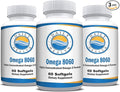 Omega 8060 2400mg Omega 3 Fish Oil Joint Health Supplement 60 softgel - 3 Month Supply - 3pk