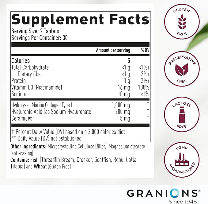 Granions Collagen Complex Calcium Magnesium and Collagen Hyaluronic Complex Wellness &amp Beauty Bundle