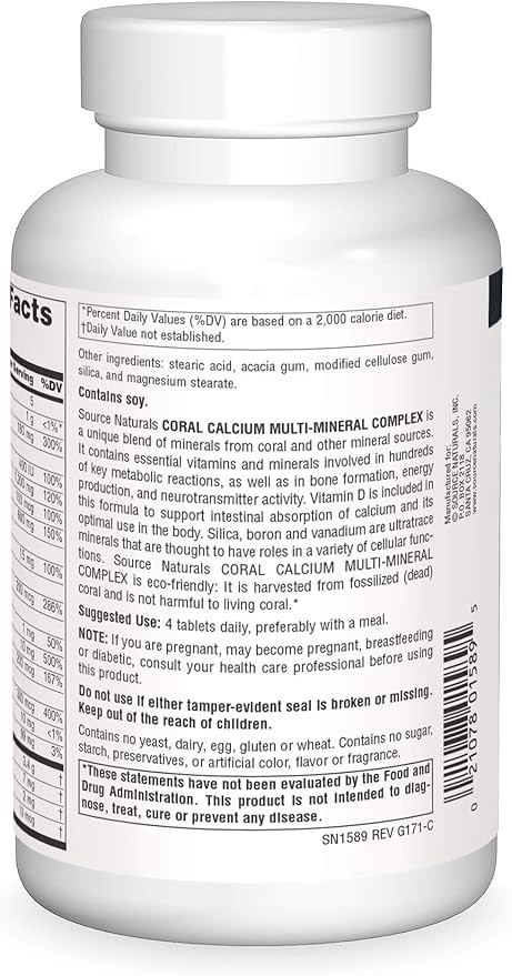 Source Naturals Calcium Coral Multi-Mineral 240 Tablets