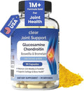 Clear Joint Support - 1500mg Glucosamine Chondroitin MSM - 8 in 1 Joint Health Supplement with Turmeric and Boswellia for Men &amp Women Knee Hip &amp Back Support Made in USA 90 Capsules